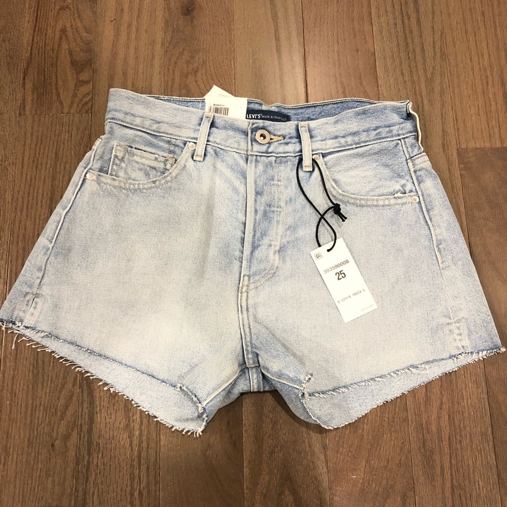 LEVI'S MADE & CRAFTED CHEEKY LIGHT BLUE HIGH SHORT - Picture 3 of 8